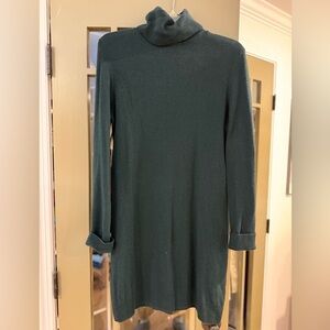 Equipment Femme Dark Green Cashmere Turtleneck Dress